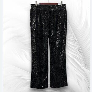 Messini Black Sequin Wide-Leg Pants (PM)